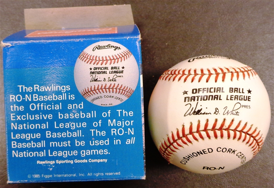 1989 - 1994 Bill White Rawlings Official National League Baseball with Box