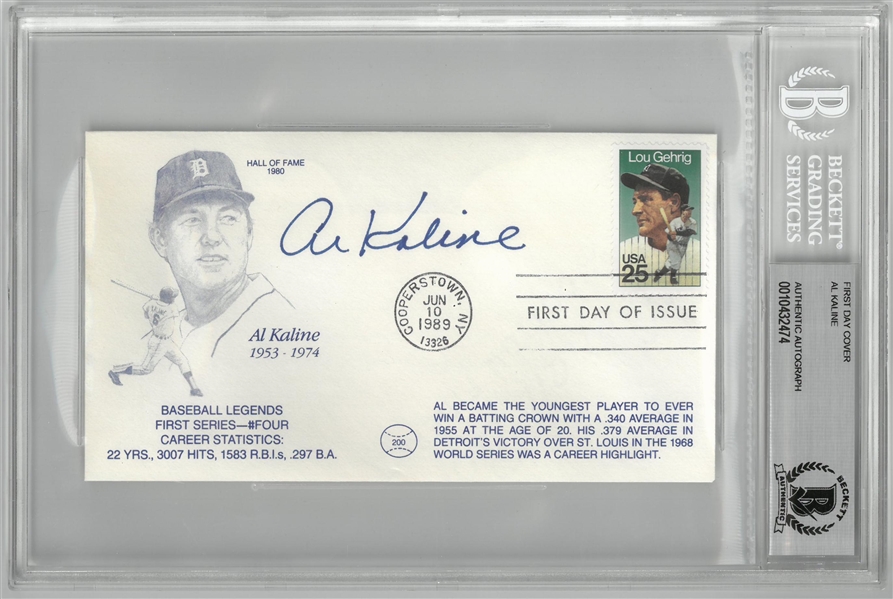 Al Kaline Autographed First Day Cover Cachet