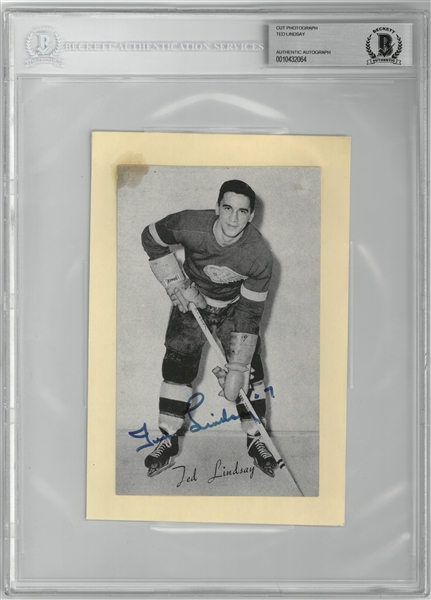 Ted Lindsay Autographed Bee Hive Photo