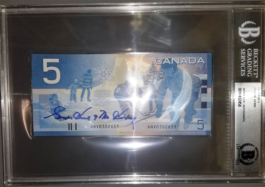 Gordie Howe Autographed Canadian $5 Bill