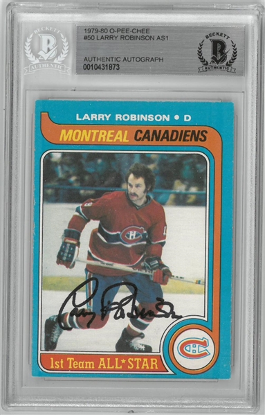 Larry Robinson Autographed 1979/80 OPC Card