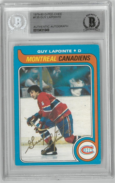 Guy Lapointe Autographed 1979/80 OPC Card