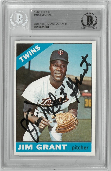 Jim "Mudcat" Grant Autographed 1966 Topps Card