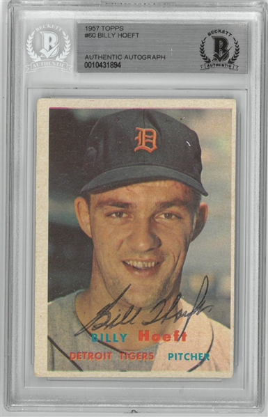 Billy Hoeft Autographed 1957 Topps Card