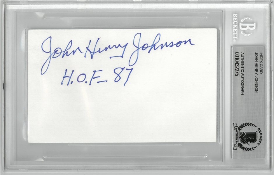 John Henry Johnson Autographed 3x5 Index Card
