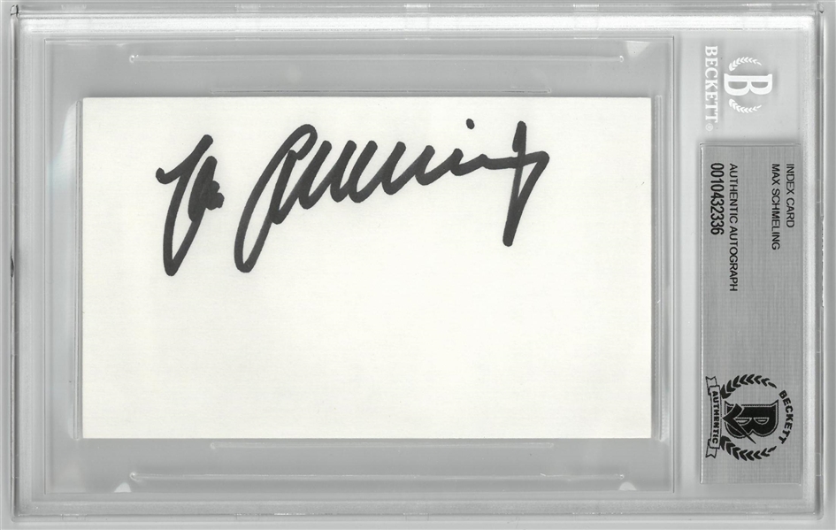 Max Schmelling Autographed 3x5 Index Card