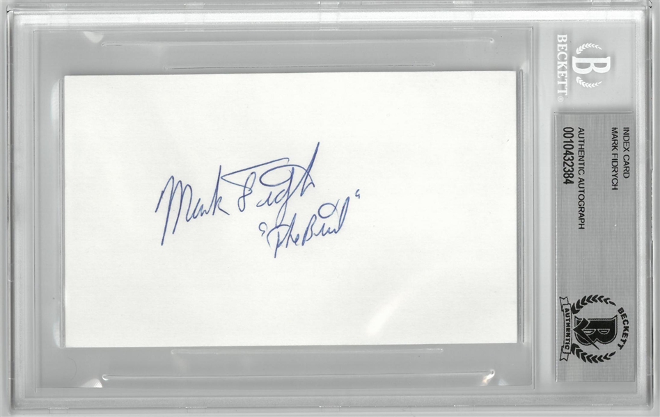 Mark "The Bird" Fidrych Autographed 3x5 Index Card