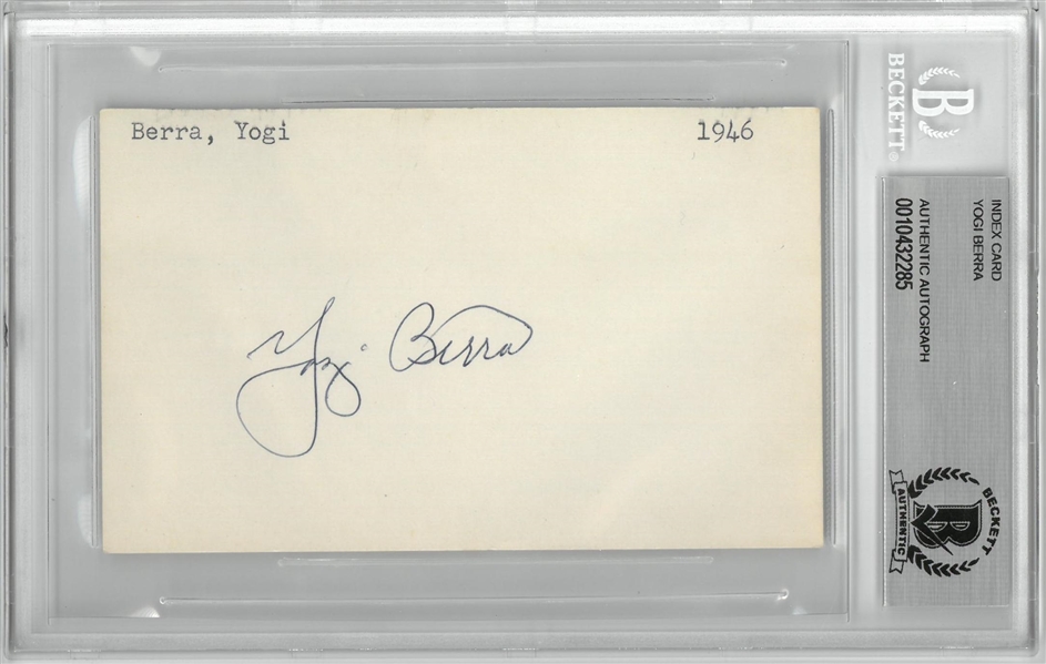 Yogi Berra Autographed 3x5 Index Card