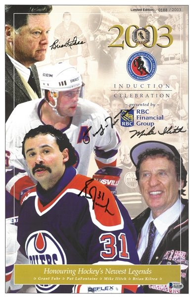 2003 Hockey Hall of Fame Inductees 11x17 Signed by All 4