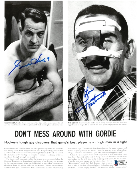 Gordie Howe & Lou Fontinato Autographed 8x10 Photo