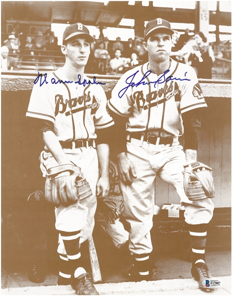 Warren Spahn & Johnny Sain Autographed 11x14 Photo