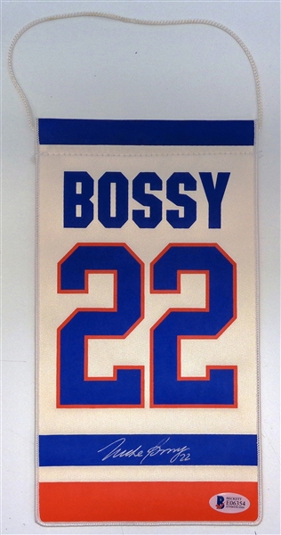 Mike Bossy Autographed Mini Banner