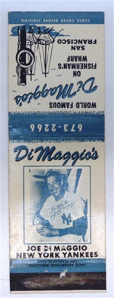Joe DiMaggios Restaurant Match Book Cover