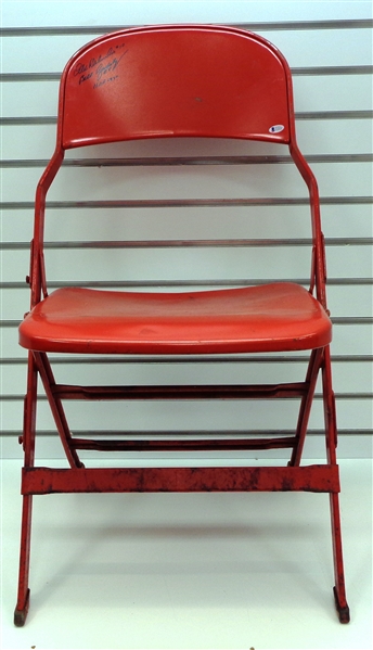 Joe Louis Arena Folding Chair Signed by Delveccchio & Gadsby