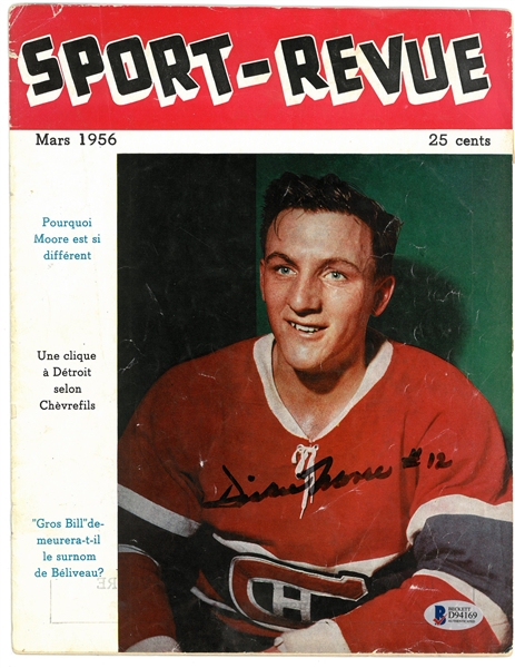 Dickie Moore Autographed 1956 Sport-Revue Magazine
