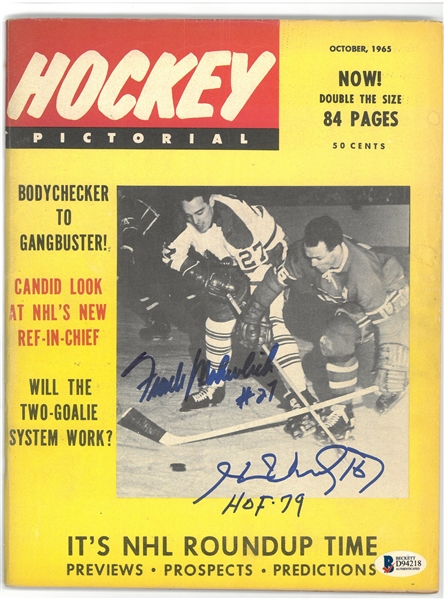 Mahovlich & H Richard Autographed 1965 Hockey Pictorial Magazine