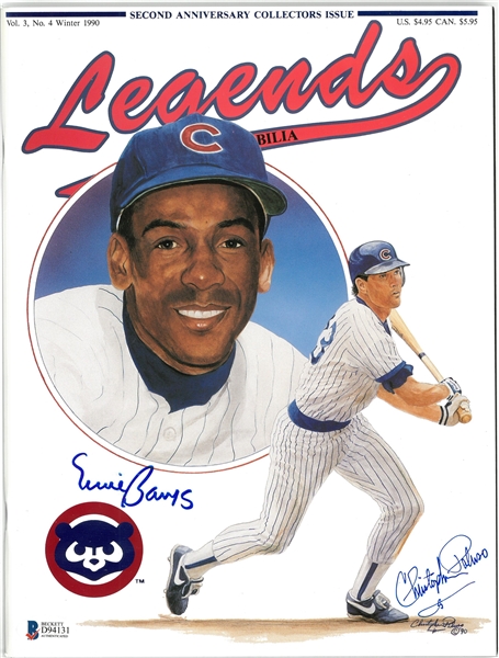 Ernie Banks Autographed 1990 Legends Magazine