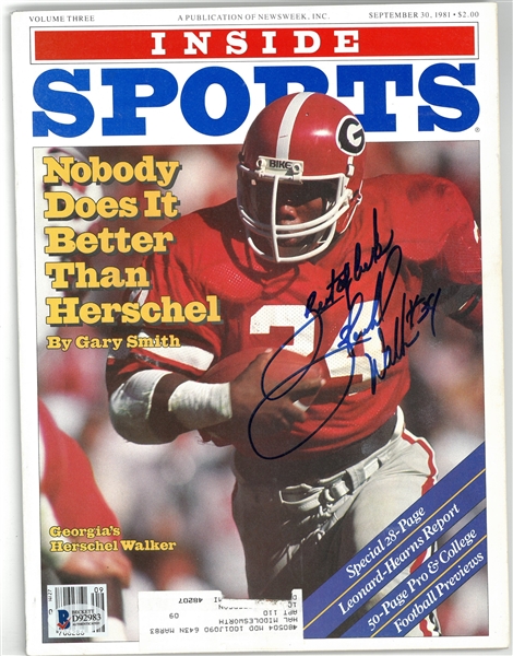 Herschel Walker Autographed 1981 Inside Sports Magazine