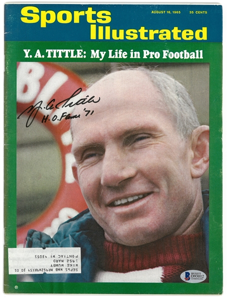 Y.A. Tittle Autographed 1965 Sports Illustrated