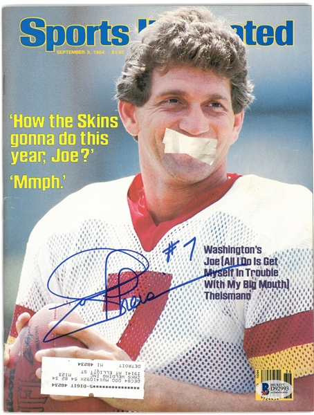 Joe Theismann Autographed 1984 Sports Illustrated