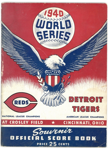 1940 World Series Program Tigers vs Reds