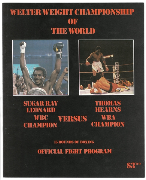 Sugar Ray Leonard vs Tommy Hearns Official Fight Program