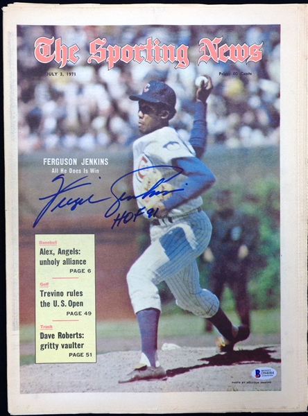 Fergie Jenkins Autographed 1971 Sporting News
