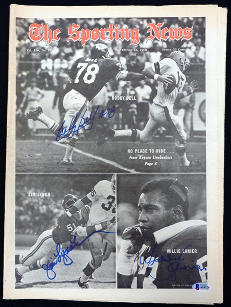 Bell/Lynch/Lanier Autographed 1968 Sporting News