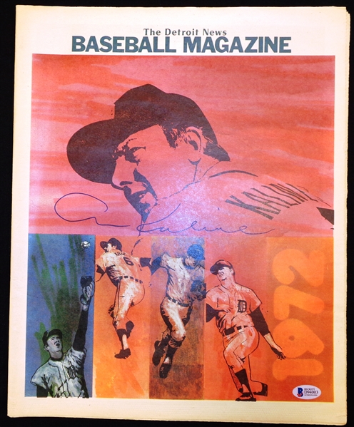 Al Kaline Autographed Detroit News Baseball Magazine
