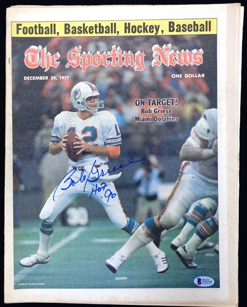 Bob Griese Autographed 1977 Sporting News