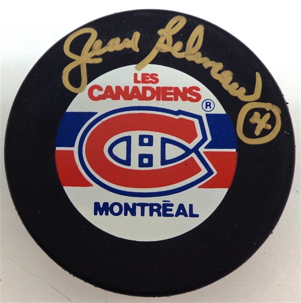 Jean Beliveau Autographed Montreal Canadiens Puck