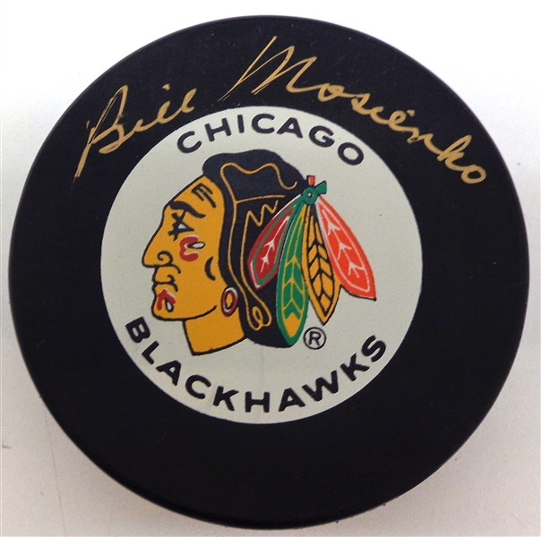 Bill Mosienko Autographed Chicago Black Hawks Puck
