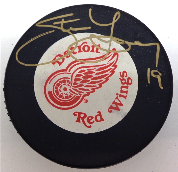 Steve Yzerman Autographed Detroit Red Wings Puck