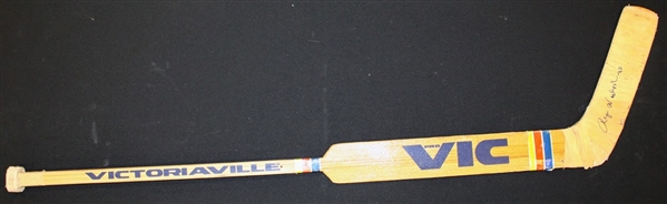 Rogie Vachon Game Used Autographed Hockey Stick