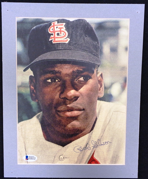 Bob Gibson Autographed Matted Photo