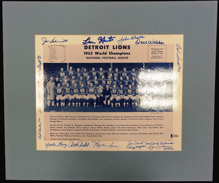 1953 Detroit Lions Team Signed Photo