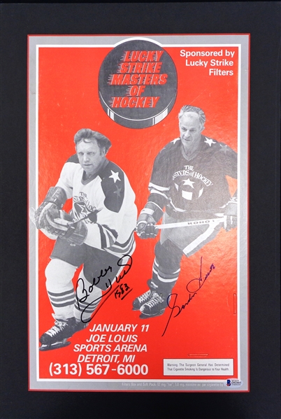 Gordie Howe & Bobby Hull Masters of Hockey Signed Piece