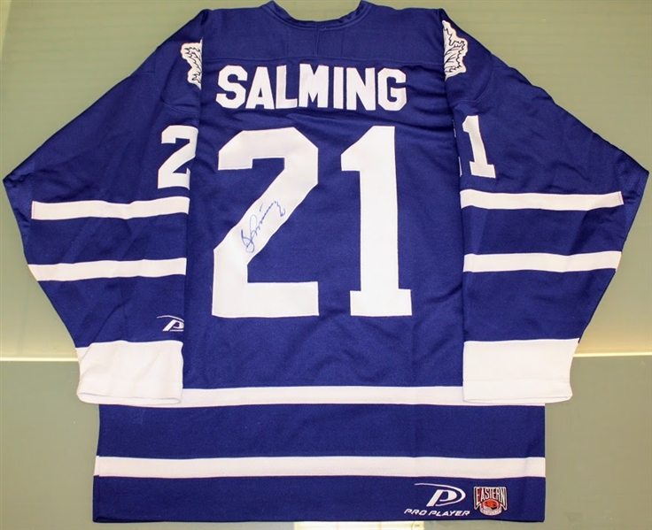 Borje Salming Autographed Maple Leafs Jersey