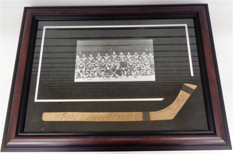1935/36 Detroit Red Wings & Olympics Team Signed Mini Stick