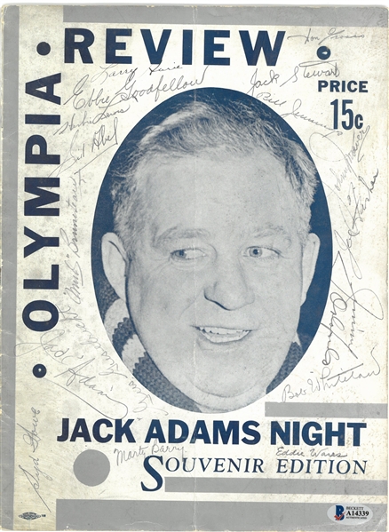 1940/41 Red Wings Team Signed Jack Adams Night Program