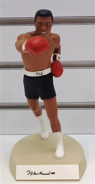 Muhammad Ali Signed Salvino Figurine Black Trunks