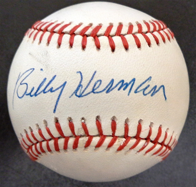 Billy Herman Autographed Baseball