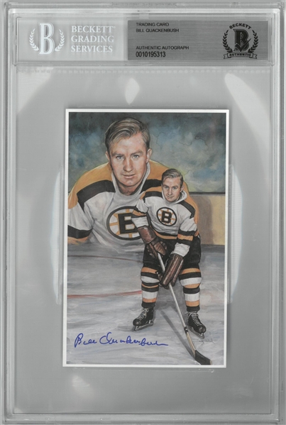 Bill Quackenbush Autographed Legends of Hockey Postcard