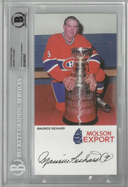 Maurice Richard Autographed 4x8 Ad Card