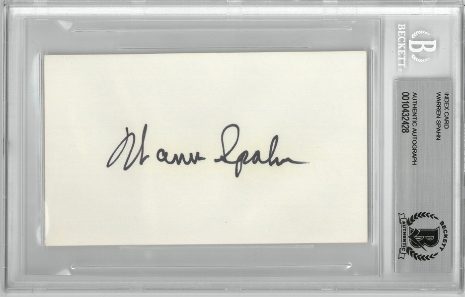 Warren Spahn Autographed 3x5 Index Card