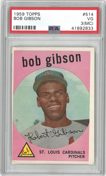 Bob GIbson 1959 Topps Rookie Card PSA 3 (MC)