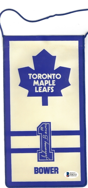 Johnny Bower Autographed 5x10 Mini Banner
