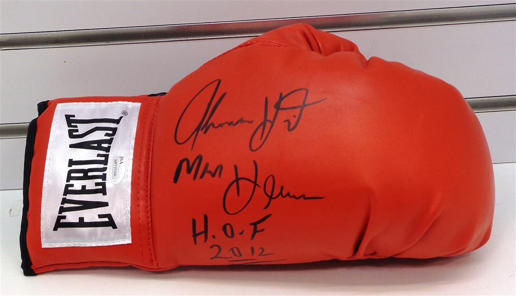 Tommy "Hit Man" Hearns Signed Boxing Glove w HOF