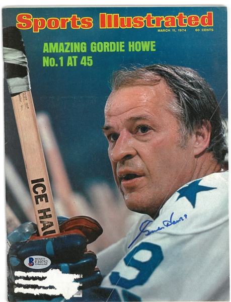 Gordie Howe Autographed 1974 Sports Illustrated