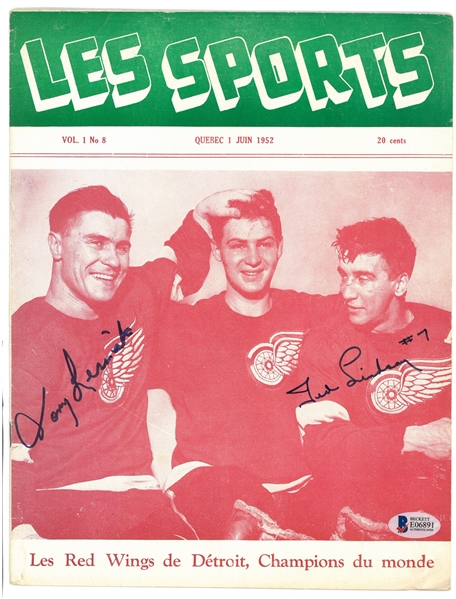 Lindsay & Leswick Signed 1952 Les Sports Magazine